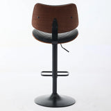 Counter Stool Adjustable PU Leather Upholstered Black - Furniture Home Direct
