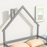 House-Shaped Headboard Bed With Handrails, Slats - Furniture Home Direct