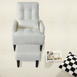 Living Room Sofa Single Chair And Ottoman, Modern Multi-Function Fabric Living Room Sofa Lounge Chair Bed And Stool. Soft Leisure Single Chair Adjustable Into 5 Angles With Sofa Bed - Furniture Home Direct