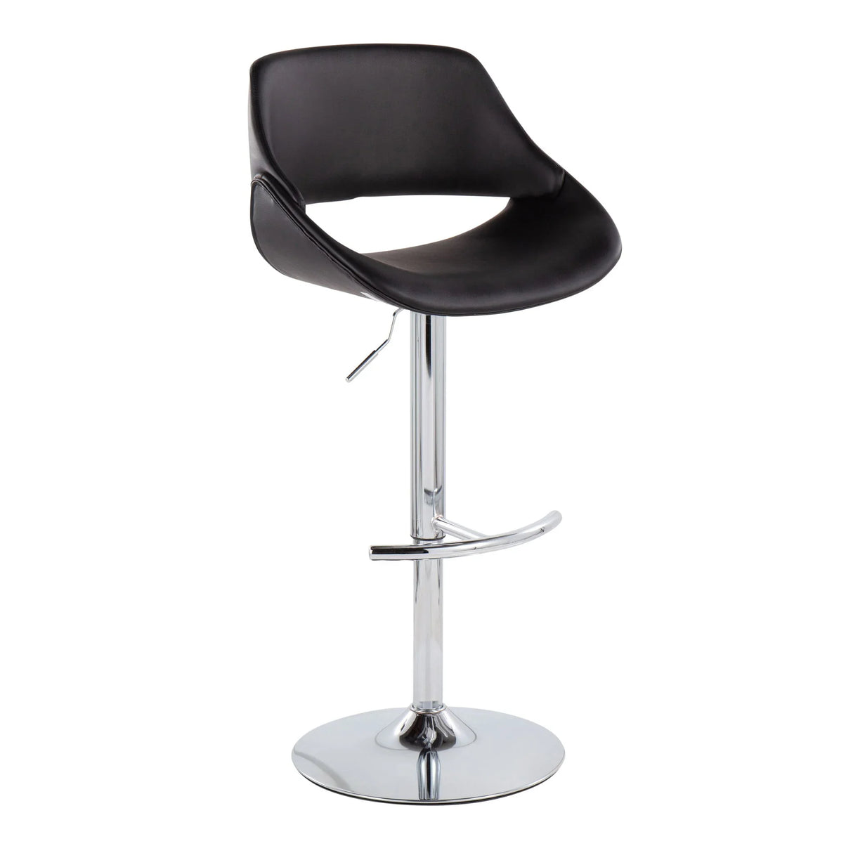 Fabrico - Contemporary Adjustable Bar Stool With Rounded T Footrest (Set of 2) - Furniture Home Direct
