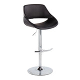 Fabrico - Contemporary Adjustable Bar Stool With Rounded T Footrest (Set of 2) - Furniture Home Direct