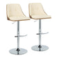Gianna - Mid Century Modern Adjustable Barstool With Swivel With Rounded T Footrest (Set of 2) - Furniture Home Direct