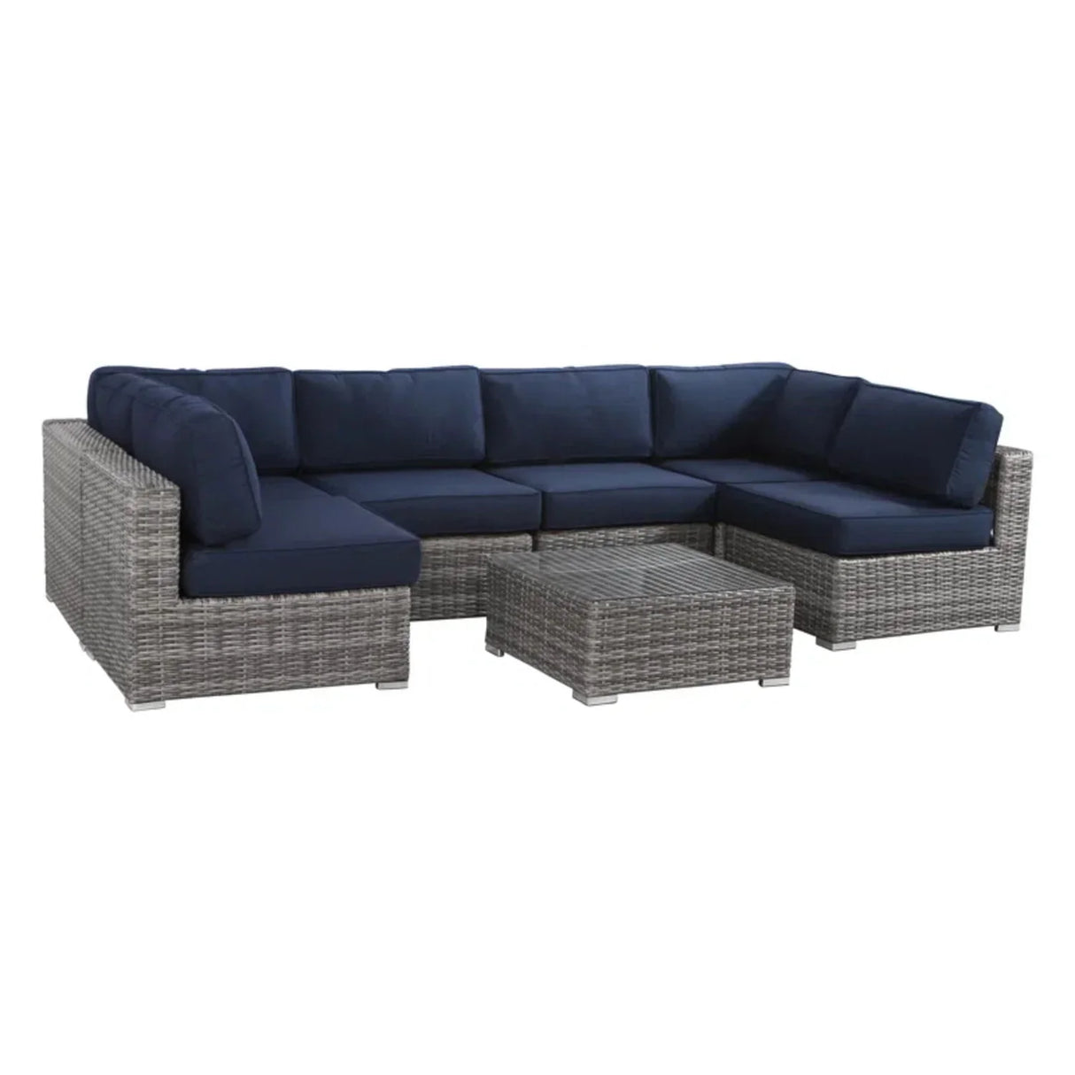 Seating Set With Cushions Handcrafted Wicker Design - Furniture Home Direct