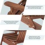 Adirondack Chairs Outdoor Folding Wooden Natural Brown - Furniture Home Direct