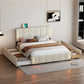 Upholstered Platform Bed With Trundle & Drawers - Furniture Home Direct