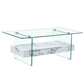 Modern 2 Tier Square Coffee Table, Elegant Marble Pattern - Furniture Home Direct