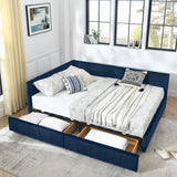 Upholstered Bed Frame With Tufted Backrest And Armrests - Furniture Home Direct
