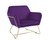 Keira - Velvet Accent Chair With Metal Base - Furniture Home Direct
