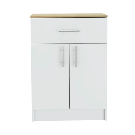 Pantry Storage Organizer Cabinet - White / Light Oak - Furniture Home Direct