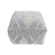 Diamond - Handcrafted Faux Yarn Pouf - Ivory / Gray - Furniture Home Direct