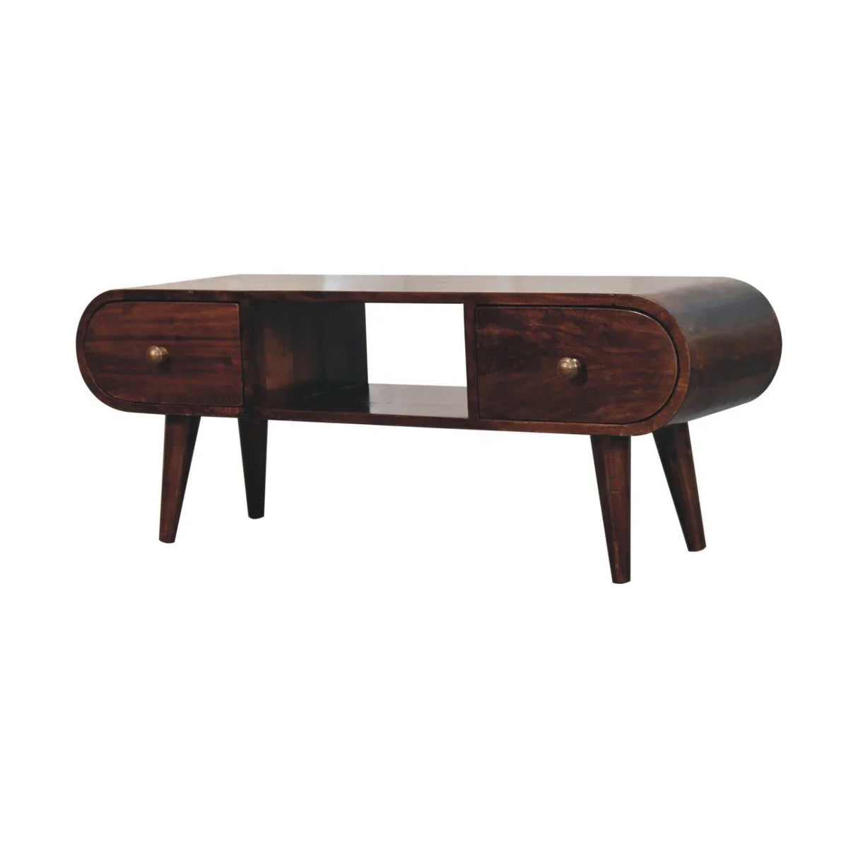 Solid Wood Circular TV Unit - Furniture Home Direct