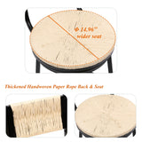 Counter Stool Swivel Farmhouse Style Woven Seat Beige - Furniture Home Direct
