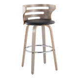 Cosini - Mid Century Modern Fixed Height, Barstool With Swivel With Round Footrest (Set of 2) - Furniture Home Direct