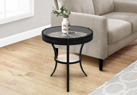 Round Accent Table, Transitional - Black - Furniture Home Direct