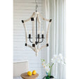 4 Light Chandelier, Hanging Light Fixture With Adjustable Chain For Kitchen, Bulb Not Included - Cream - Furniture Home Direct
