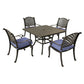 Square 4 Person 43.19" Long Aluminum Dining Set With Cushions - Furniture Home Direct
