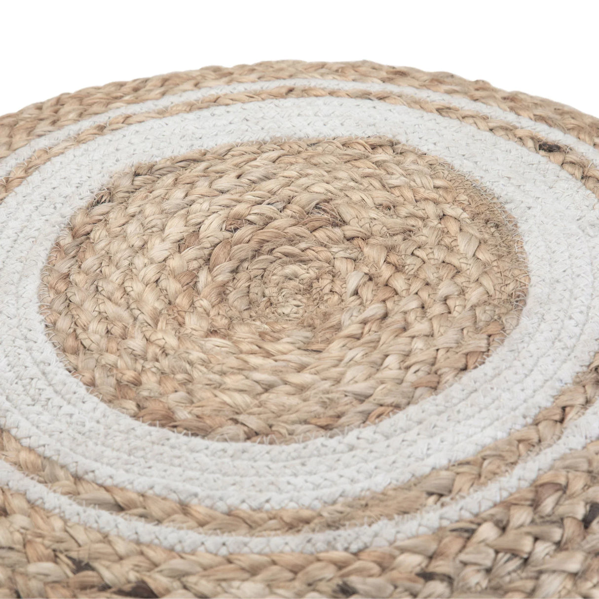 Serena - Handcrafted Round Braided Pouf - Furniture Home Direct