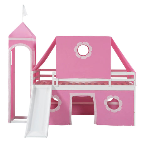 Loft Bed With Slide Tent And Tower Fun Playhouse Design - Furniture Home Direct