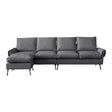Modern Sectional Technical Leather L-Shaped Sofa Couch With Convertible Ottoman - Furniture Home Direct