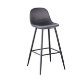 Velvet Barstool With Back (Set of 2) - Furniture Home Direct