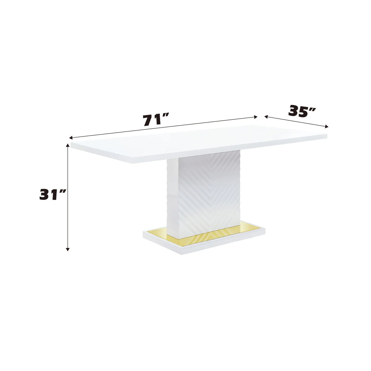 Gaines - High Gloss Dining Table With Pedestal Base - Furniture Home Direct