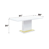 Gaines - High Gloss Dining Table With Pedestal Base - Furniture Home Direct