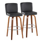 Henry - Contemporary Fixed Height Barstool With Swivel With Round Footrest (Set of 2) - Furniture Home Direct