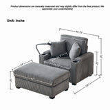 Oversized Chaise Lounge Chair With Ottoman And Storage - Furniture Home Direct