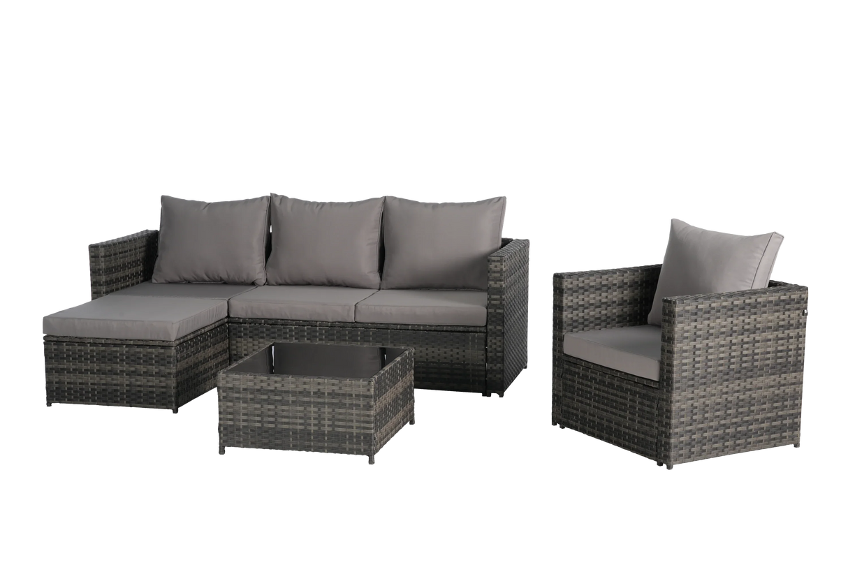 4 Piece Outdoor Sectional Set with Coffee Table - Furniture Home Direct