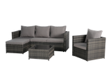 4 Piece Outdoor Sectional Set with Coffee Table - Furniture Home Direct