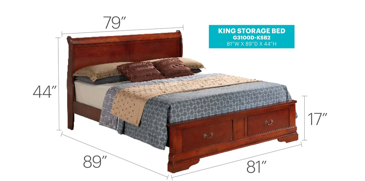 Louis Phillipe - Storage Bed - Furniture Home Direct