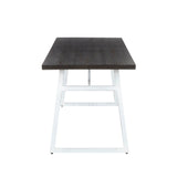 Geo - Industrial Dining Table - Vintage White / Espresso - Furniture Home Direct