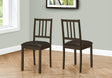 Dining Chair, Side, Upholstered For Dining Room, Transitional (Set of 2) - Brown - Furniture Home Direct