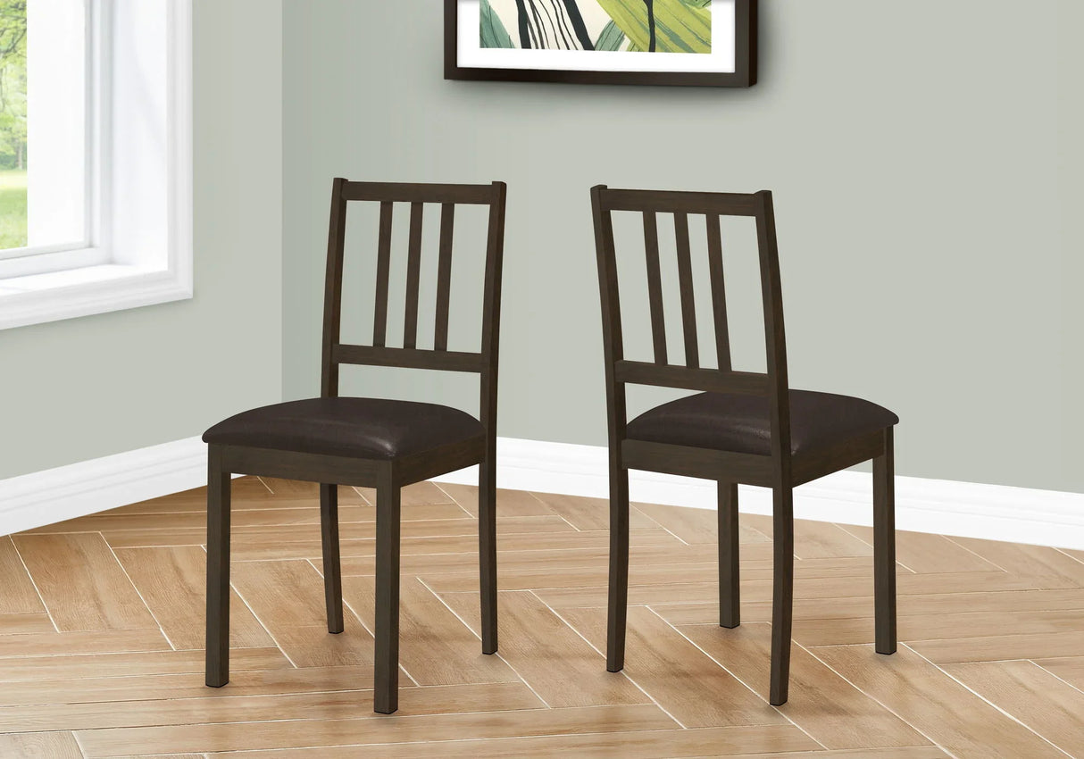 Dining Chair, Side, Upholstered For Dining Room, Transitional (Set of 2) - Brown - Furniture Home Direct
