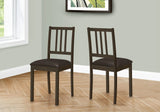 Dining Chair, Side, Upholstered For Dining Room, Transitional (Set of 2) - Brown - Furniture Home Direct