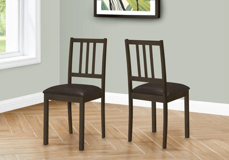 Dining Chair, Side, Upholstered For Dining Room, Transitional (Set of 2) - Brown - Furniture Home Direct