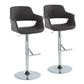 Vintage Flair - Mid Century Modern Adjustable Barstool & Straight T Footrest (Set of 2) - Furniture Home Direct