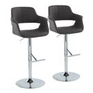 Vintage Flair - Mid Century Modern Adjustable Barstool & Straight T Footrest (Set of 2) - Furniture Home Direct