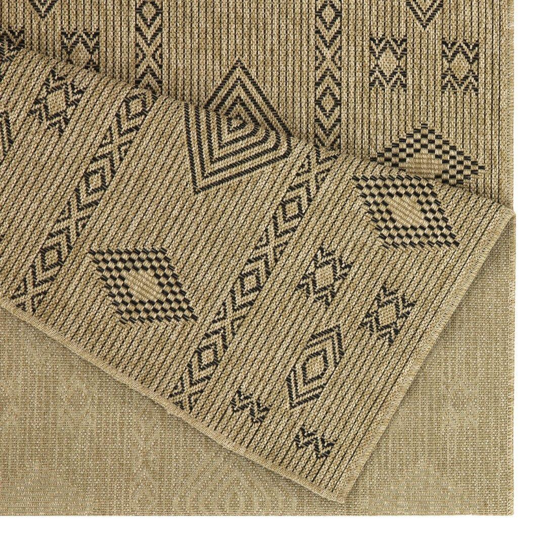 Earth - 5'3" X 7'3" Indoor, Outdoor Area Rug Polypropylene - Jute / Black - Furniture Home Direct