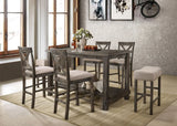 Martha II - 7 Pieces Counter Height Dining Room Set - Gray - Furniture Home Direct