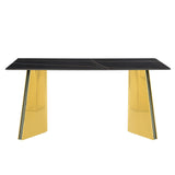Dining Table Black Marble With Gold Butterfly Legs Black - Furniture Home Direct