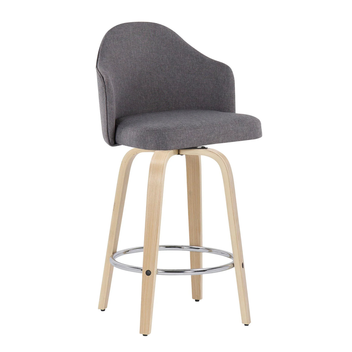 Ahoy - Mid Century Modern Fixed Height Counter Stool With Round Footrest (Set of 2) - Furniture Home Direct