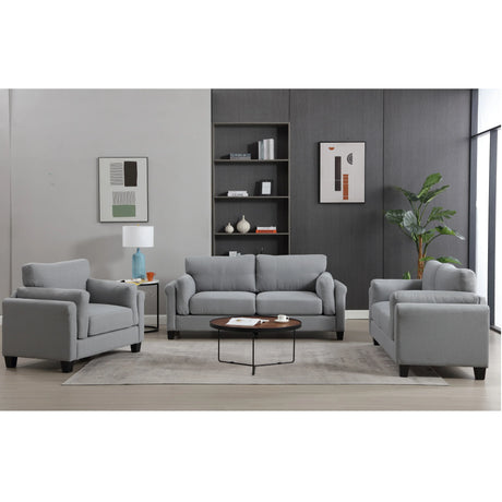 Modern 3 Piece Living Room Set - Gray - Furniture Home Direct