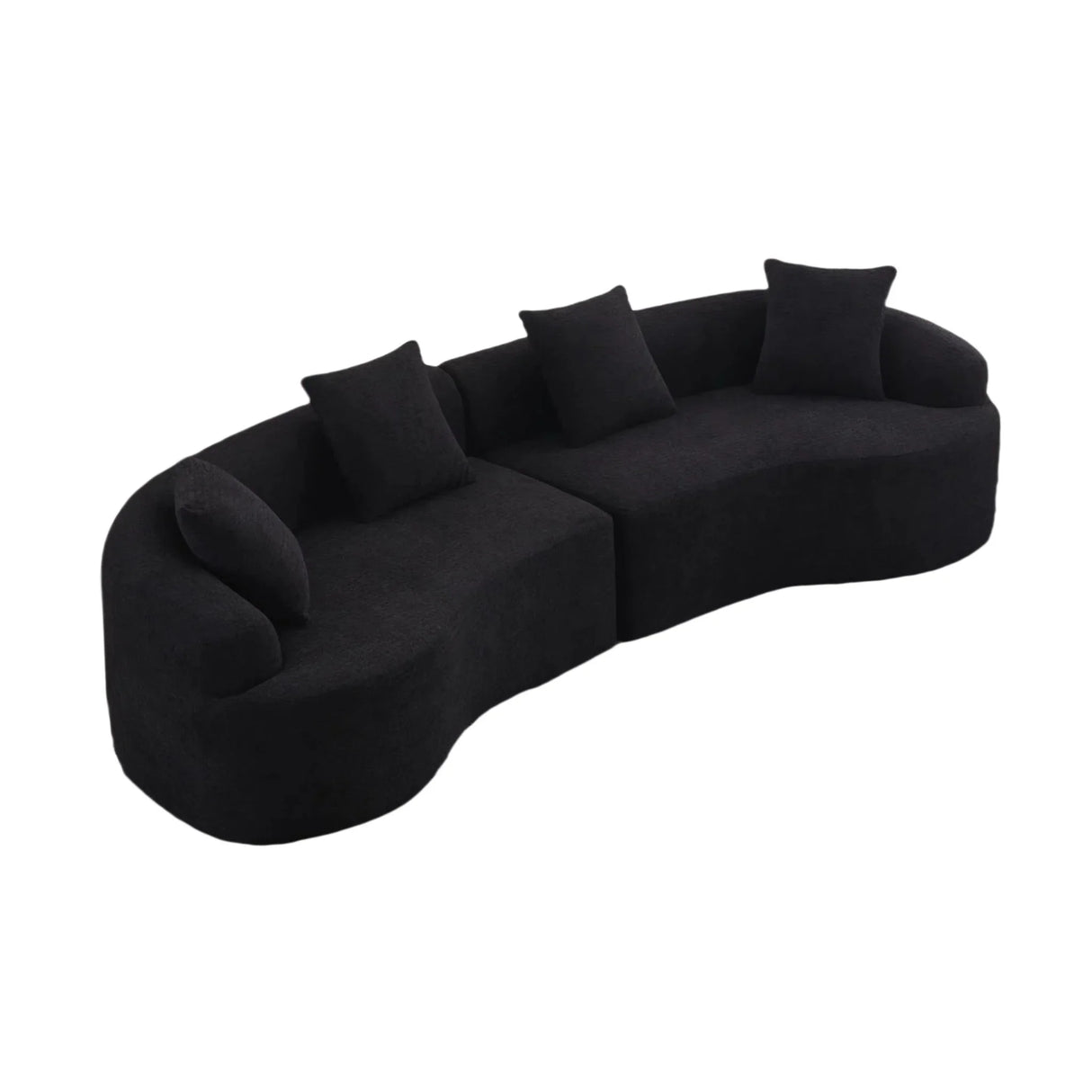 4 Seater Sofa With Chenille Fabric, 30D, 60 Hardness Full Sponge, 4 Pillow For Living Room, Home Furniture Sleeper Sectional Sofa For Apartment - Furniture Home Direct