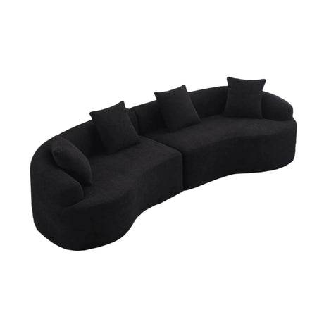 4 Seater Sofa With Chenille Fabric, 30D, 60 Hardness Full Sponge, 4 Pillow For Living Room, Home Furniture Sleeper Sectional Sofa For Apartment - Furniture Home Direct