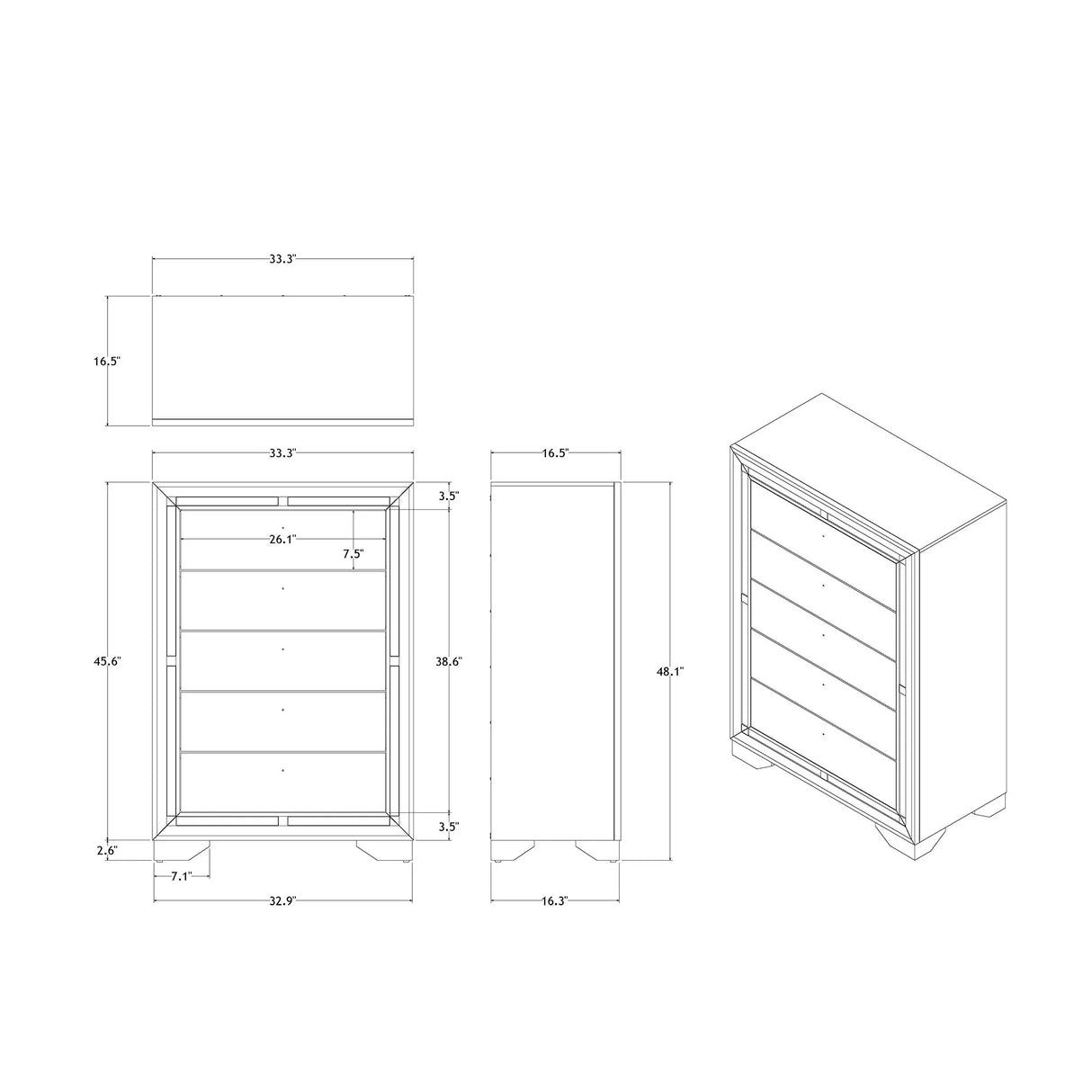 Chloe - Chest - Gemstone Silver - Furniture Home Direct