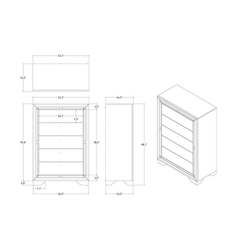 Chloe - Chest - Gemstone Silver - Furniture Home Direct