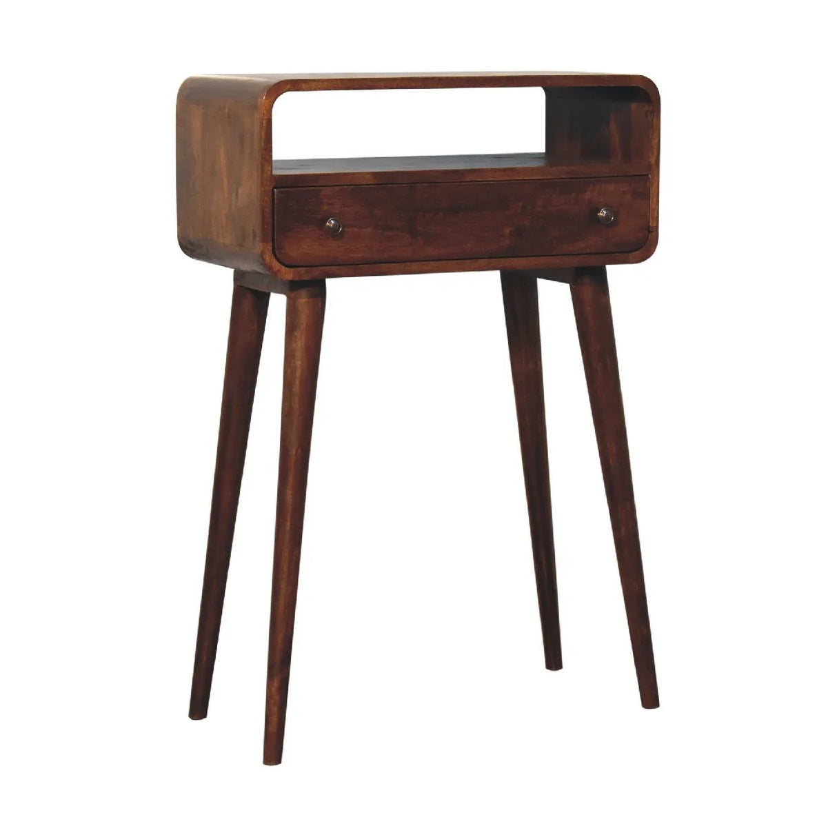 Curved Chestnut Console Table - Furniture Home Direct