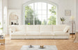 Corduroy Long Stationary Sofa - Cream - Furniture Home Direct