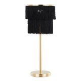 Fringe - Contemporary Buffet Lamp (Set of 2) - Royal Gold / Black Fringe - Furniture Home Direct